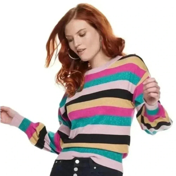Nine West Sweaters - Nine West colorful crewneck sweater size XL